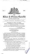 The Bihar & Orissa Gazette cover