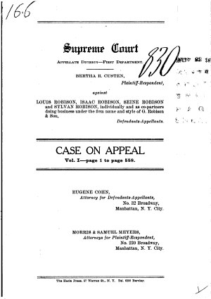 Supreme Court APPELLATE DIVISION-FIRST DEPARTMENT cover