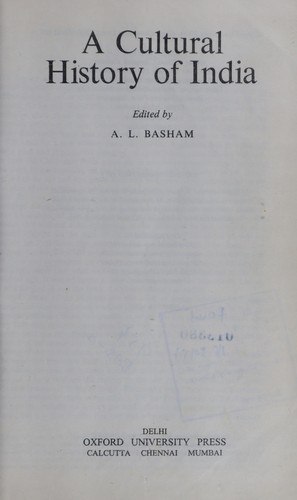 A cultural history of India cover