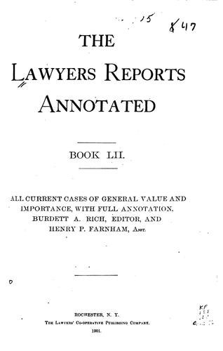 Lawyers' Reports Annotated cover