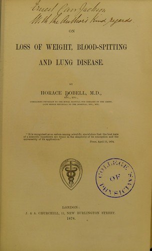 On the loss of weight, blood-spitting, and lung disease cover