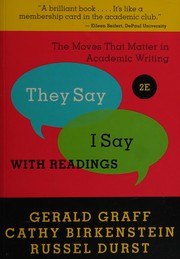 They Say/I Say: The Moves That Matter in Academic Writing with Readings cover
